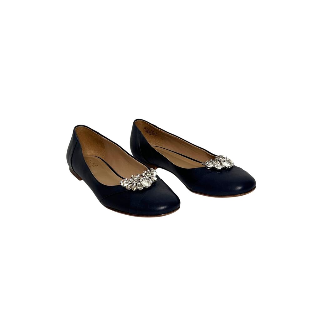 Naturalizer Navy Blue Flats Shoe Size 10W Wide Rhinestone Embellished Bling